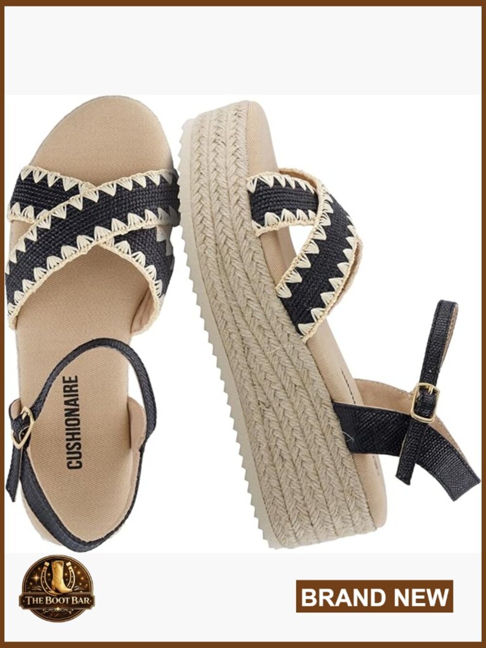 Woven Espadrille Platform Sandals Open Toe Adjustable Ankle Strap Women's
